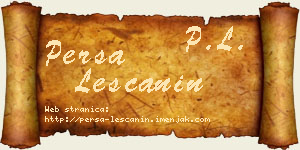 Persa Leščanin vizit kartica